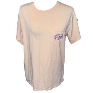 Florida Gators Floral Flower Pocket Short Sleeve Tee T- Shirt L